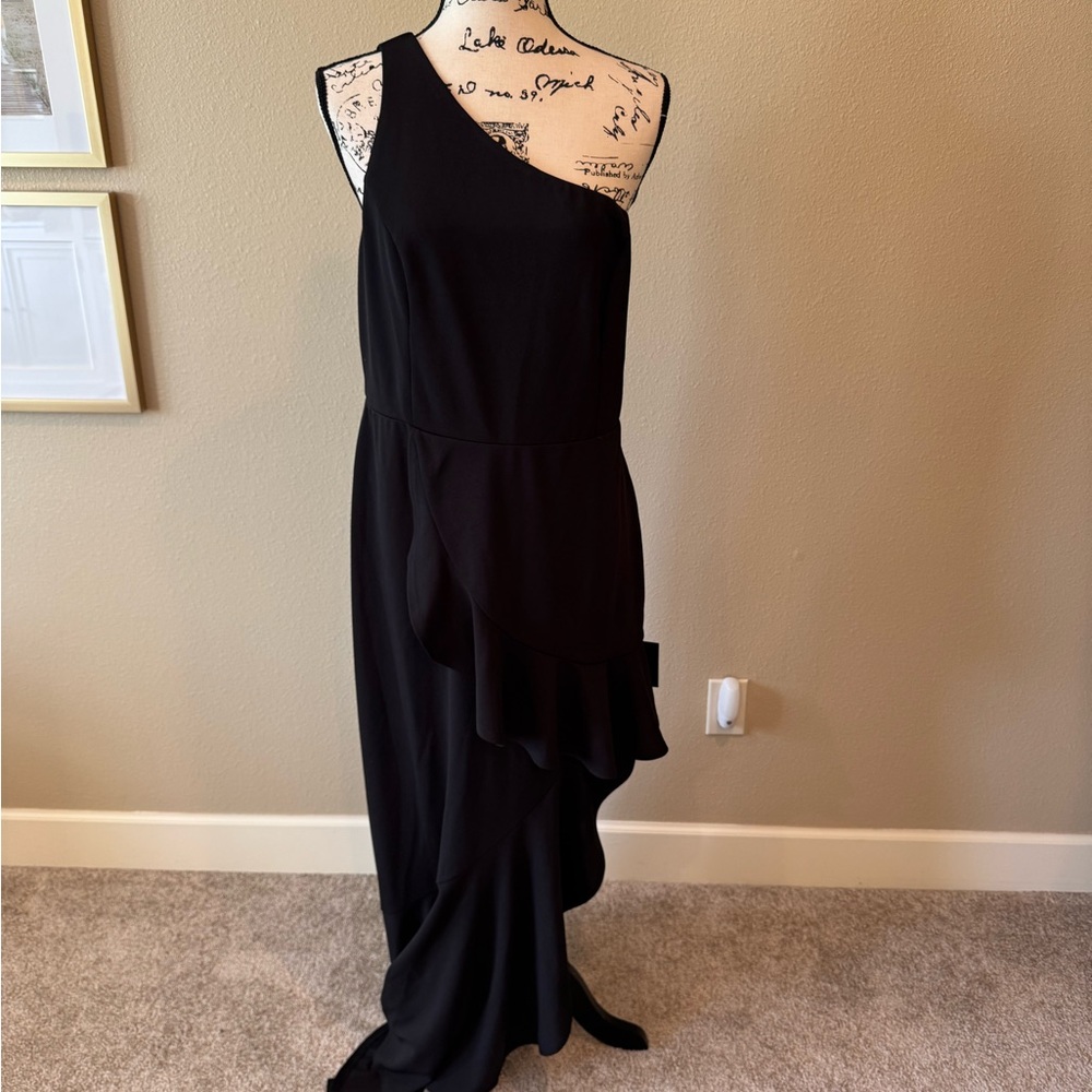 Lulus Elegant Black One-Shoulder Dress - Picture 7 of 8